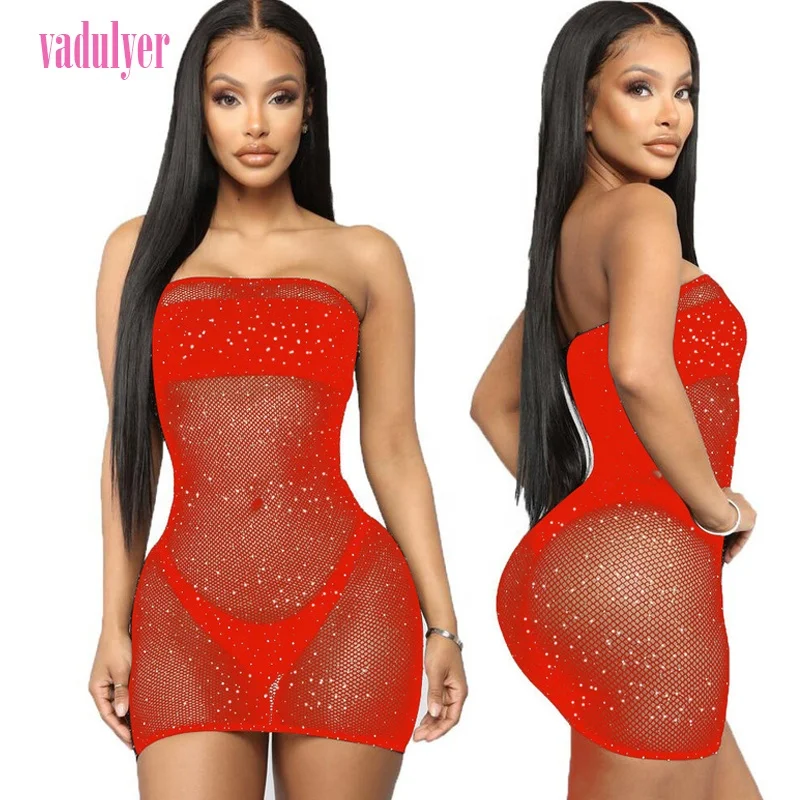 Vadulyer Rhinestone Exotic Dancewear Stripper Outfits Pole Exotic Stripper Dancer Outfits