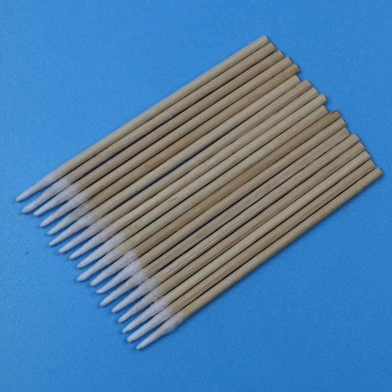 1mm Biodegradable Wooden Stick Cotton Bud Eyelash Cleaning Qtips Makeup Removing Cotton Swab