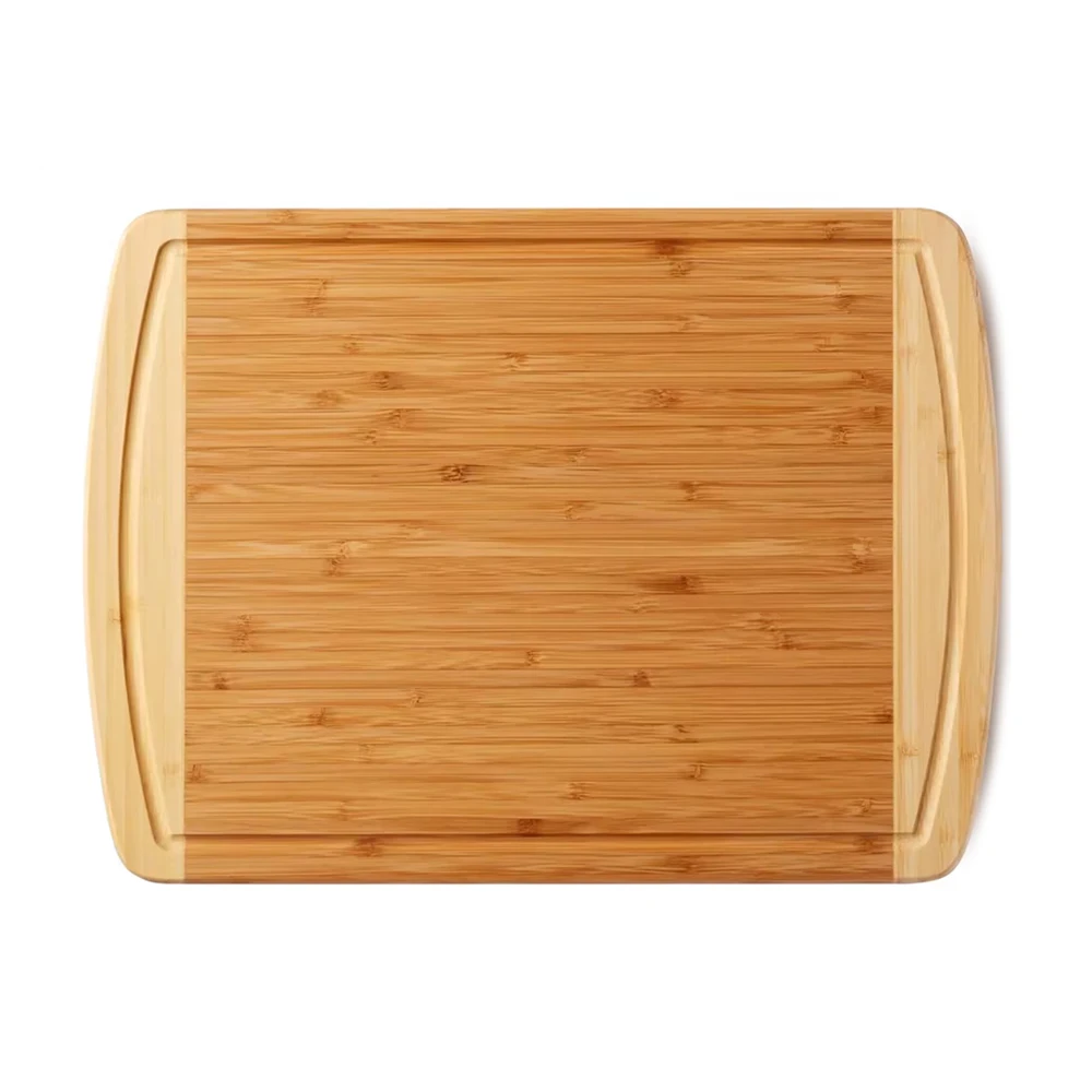 Bamboo Wood Cutting Board for Meat Fruit Kitchen, Large Bamboo Chopping Board with Side Handle and Juice Grooves