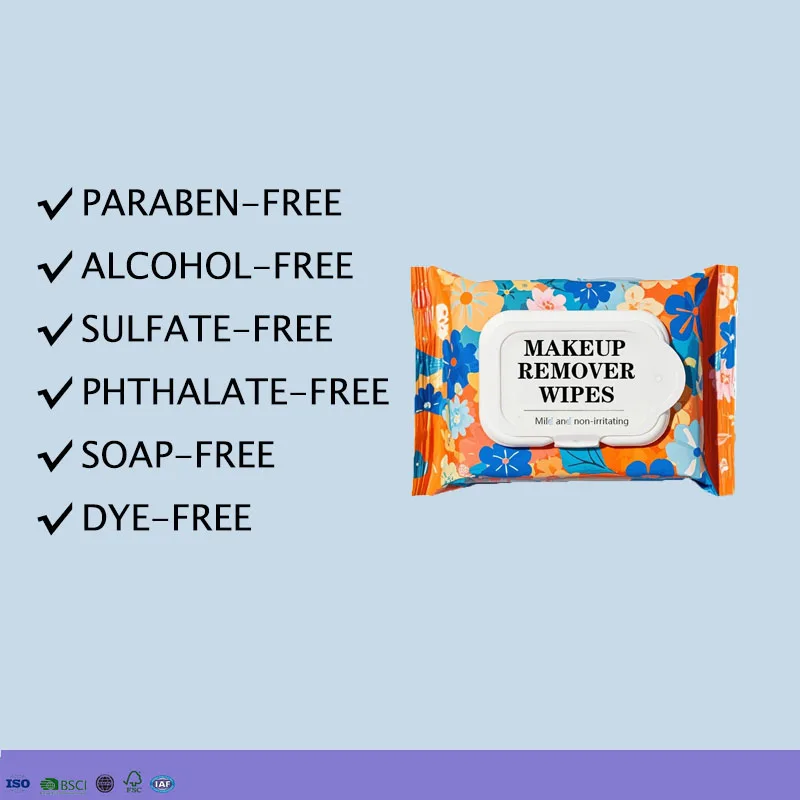 Wholesale Customization Makeup Remover Wipes 100% Biodegradable Towelette  Packaging Single Makeup Remover wet wipes With Logo