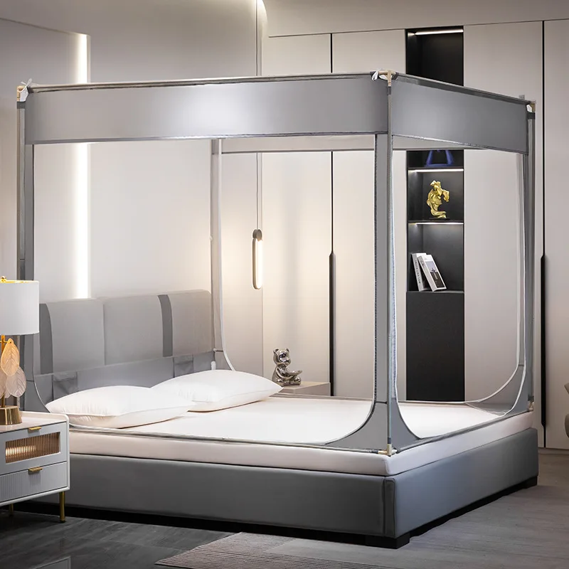 Wholesale Three Door Quadrate Mosquiteros Bed Honeycomb Densed Net Sleeping Shading Integrated Mosquito Net for Indoor