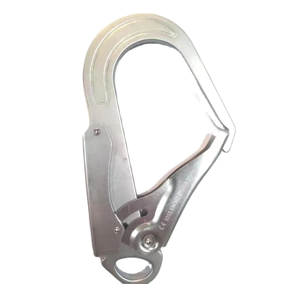 Fork lanyard polyamide rope 23kn Forged Steel High Quality Steel Double Lock Stamped Snap Hook  Rebar Hook Safety Hardness Hardware Fall Protection