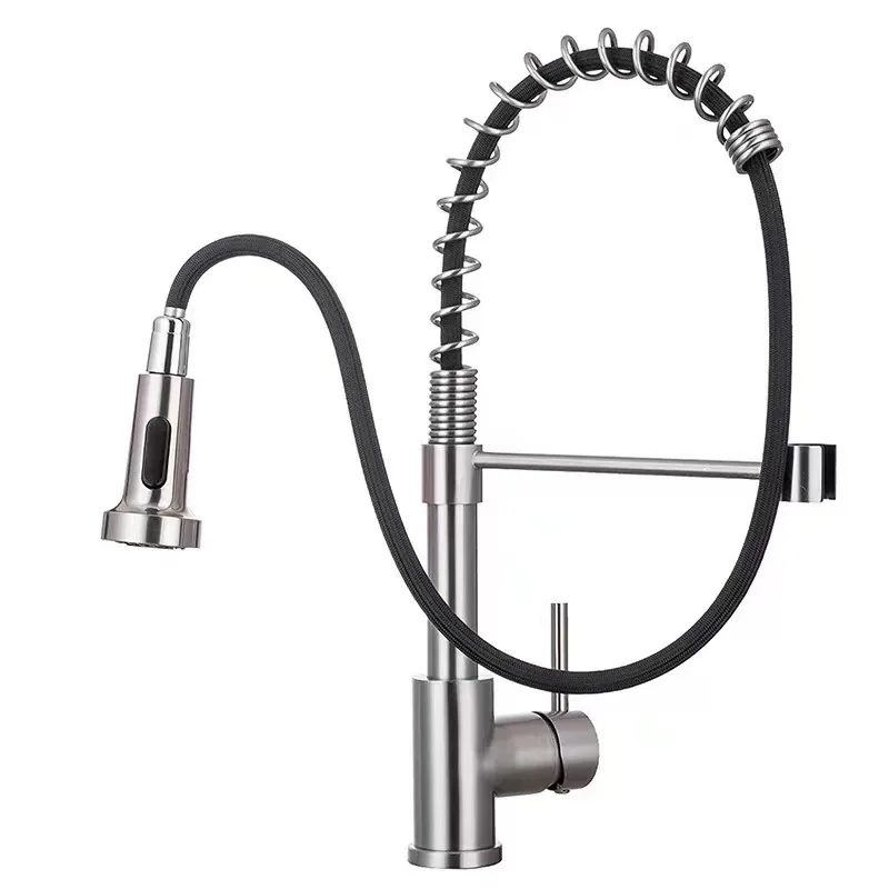 Kitchen Faucet with Pull Down Sprayer Brushed Nickel Stainless Steel Single Handle Pull Out