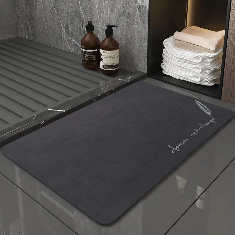 custom size Bathroom Diatomaceous Water Absorbent Rug Set Diatom Mud Floor Mat Anti Slip Absorb Diatomite Earth Bath Mat