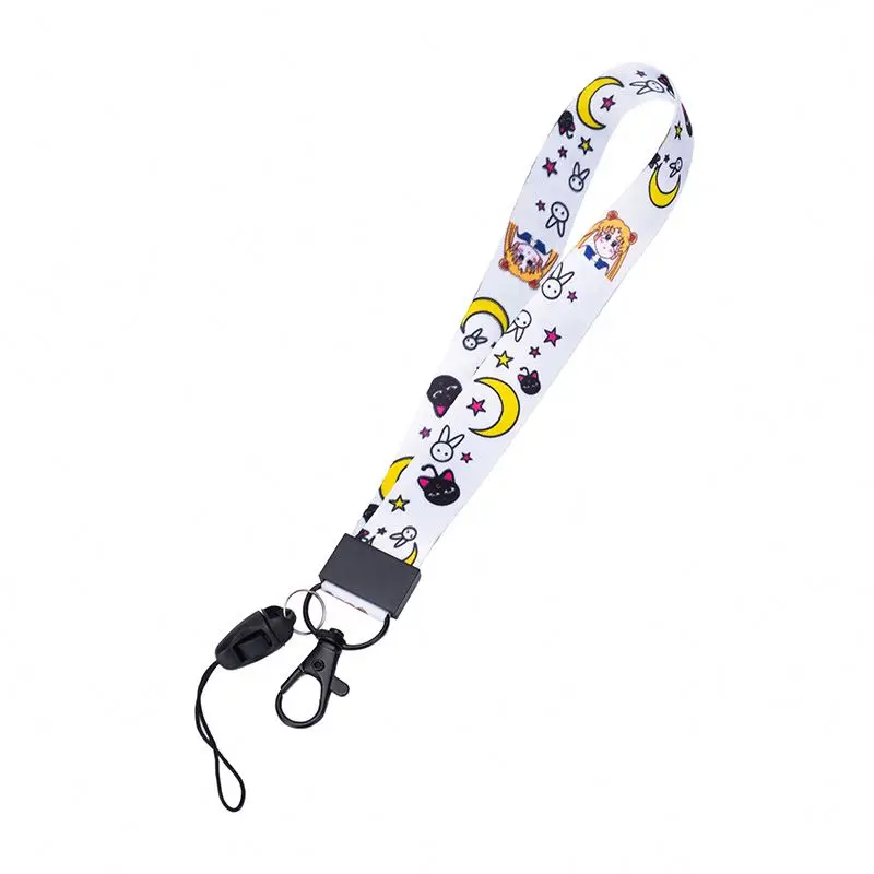 Милый шнурок, брелок для ключей, оптовая продажа от производителя, индивидуальные одинарные двусторонние ремешки для мобильного телефона с принтом