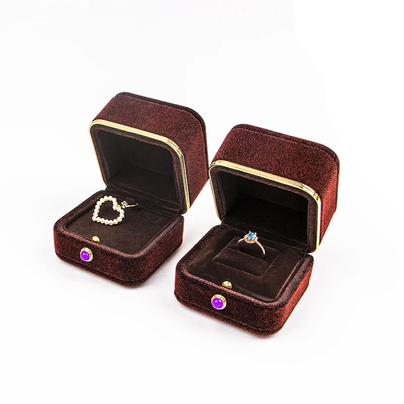 Коробка кольца ювелирных изделий ожерелья бархата Китая упаковывая с ценами по прейскуранту завода-изготовителя