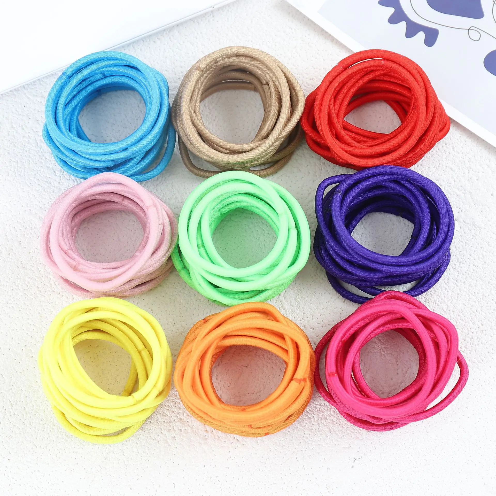 IFOND DIY Rubber Band Wholesale 4MM Girls Elastic Seamless Hair Tie Women Hair Rope Accessories
