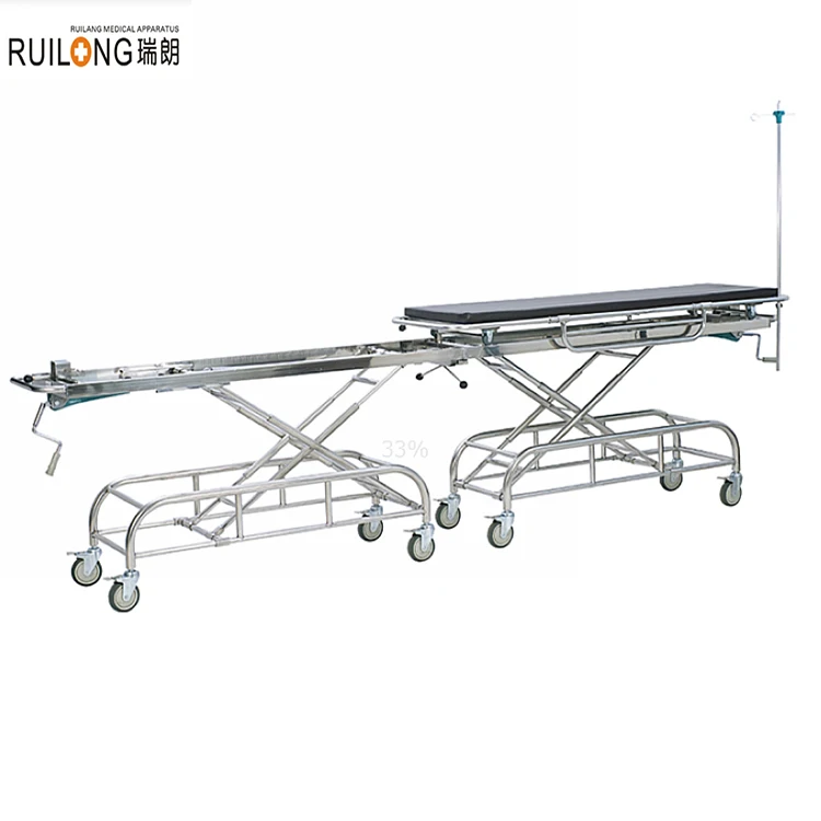 RT-002 Stainless Steel Medical Folding Adjustable Ambulance Patient Transfer Board Stretcher Trolley