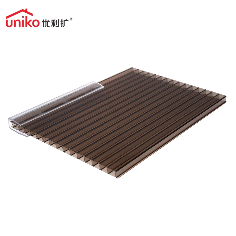 10MM Hollow Clear Polycarbonate sheet Plastic sheet pc Greenhouse Roof Wall Panel