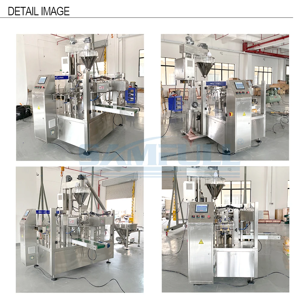 Automatic given bag seasoning packing machine with auger filler rotary doypack filling machine for curry powder