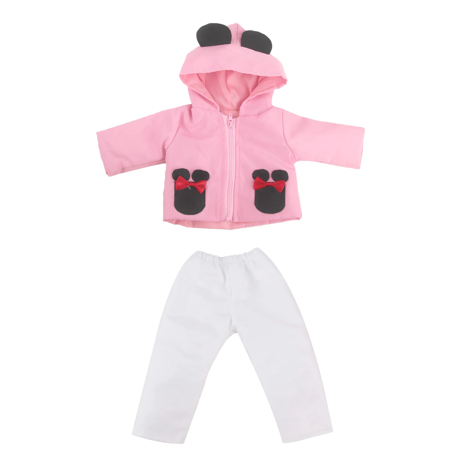 new  18 inch doll clothes girl doll clothes cartoon pattern  down jacket with pants