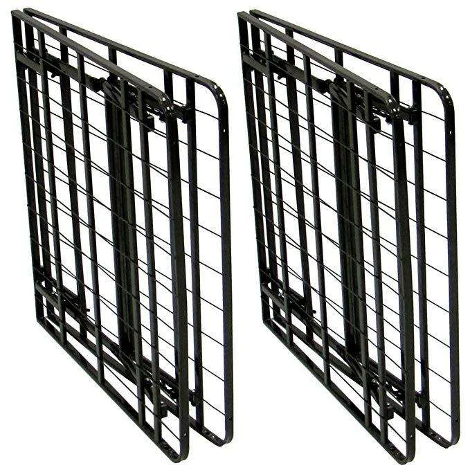 JSC-32 Super Queen King Size Folding Black Bed Frame Modern Full Size Easy Assembly Mattress Foundation Bed Frame