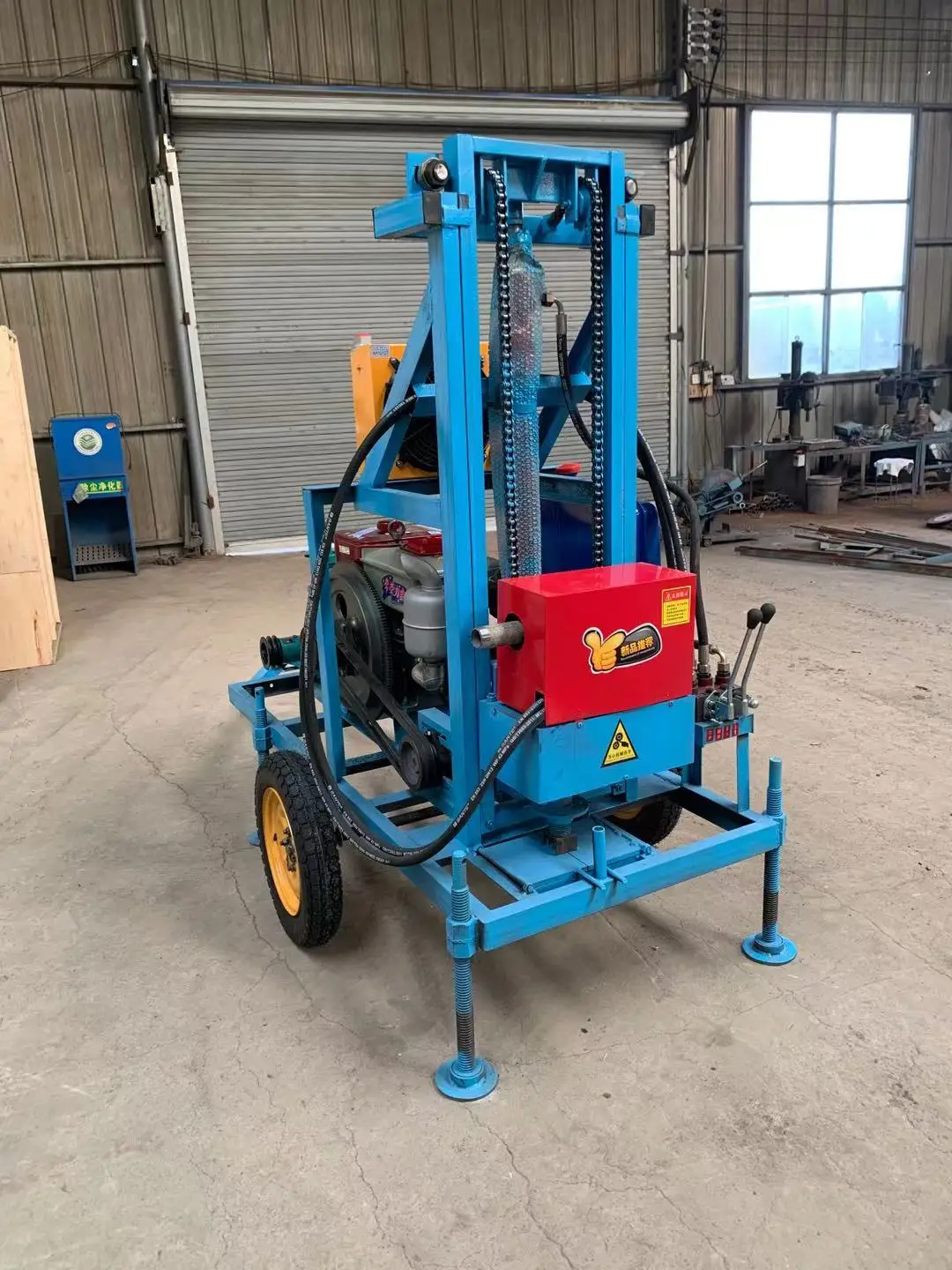 Mini Water Well Drilling Rig Machine 180m Small Borehole with Two Wheels  for Digging Water Well Borehole Drilling Rig Equipment