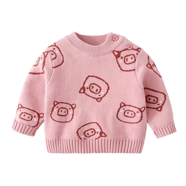 
Little Piggy Jacquard kids clothing Knitted Baby Sweater kids clothes winter 