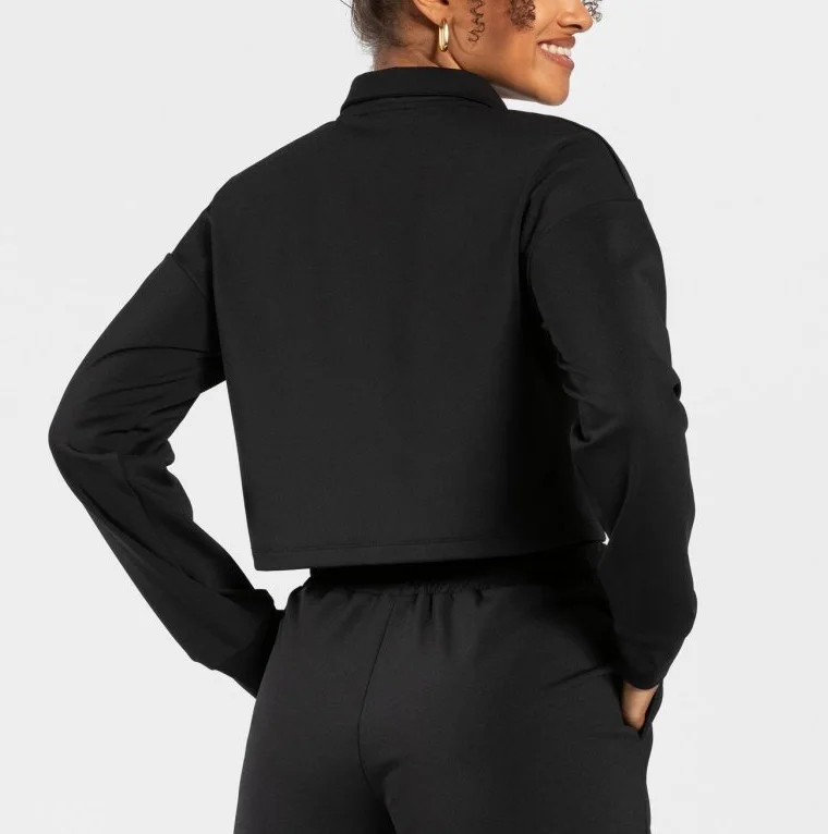 Comfortable Custom sweater women with zipper crop top Charming Zip Sweater