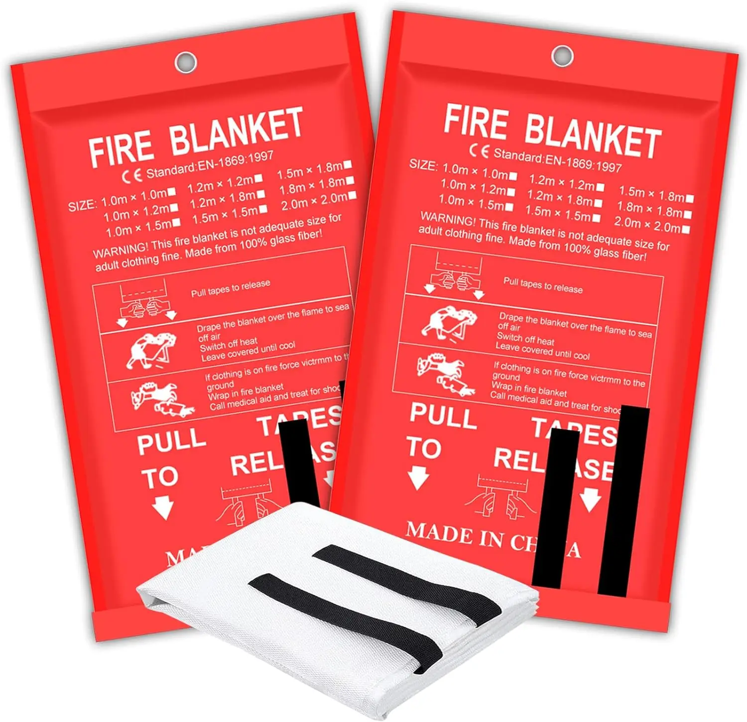 Fire Blanket For Sale Standard Size Emergency Fire Retardant Protection Heat Insulation Fiberglass 1M*1M 100% Fiberglass