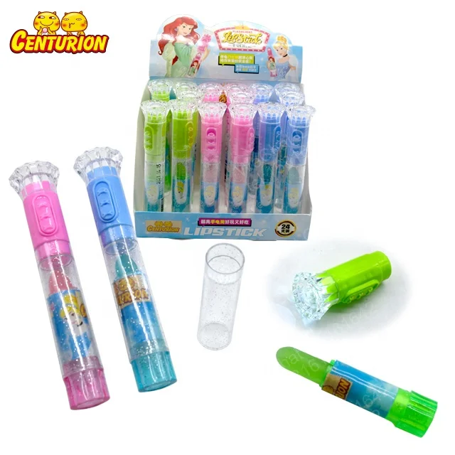 Flashlight Shape Swirl Lollipop Hard Candy Toys Candy With Light