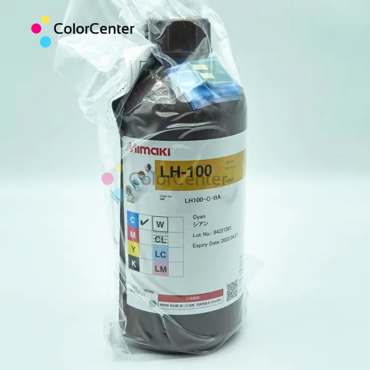 Являются оригинальными Mimaki UJF-A3FX / A3HG использовать LH-100 1000 мл совместимый чернильный картридж с чипом LH100 чернила