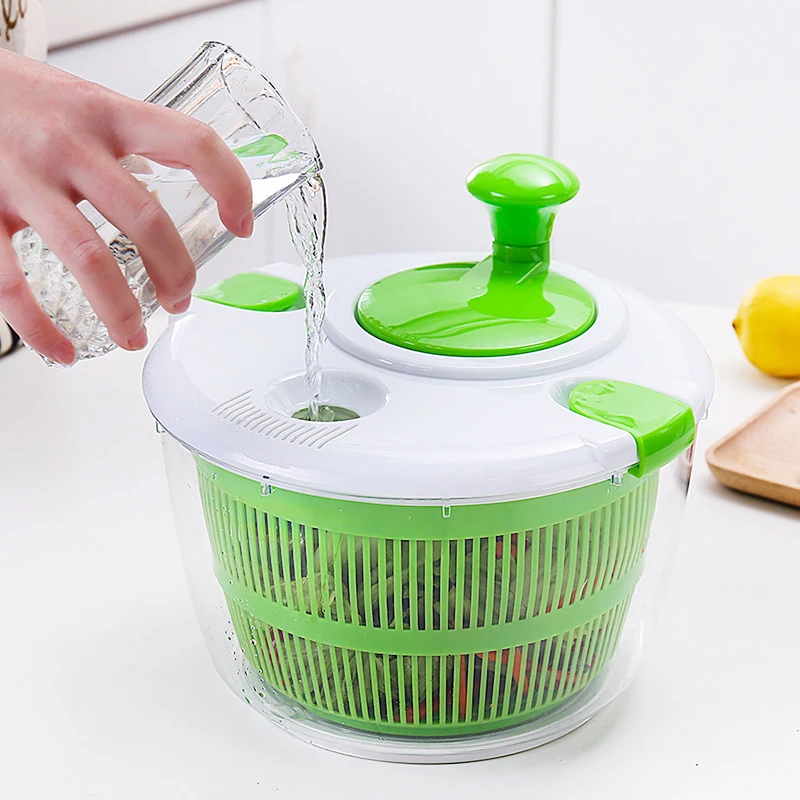 Household Manual Large Capacity fruit Mixer Salad dryer vegetable spinner spinning colander plastic strainer