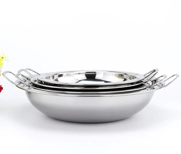 
Good quality stainless steel round pan with wide edge Alcohol stove small pot 