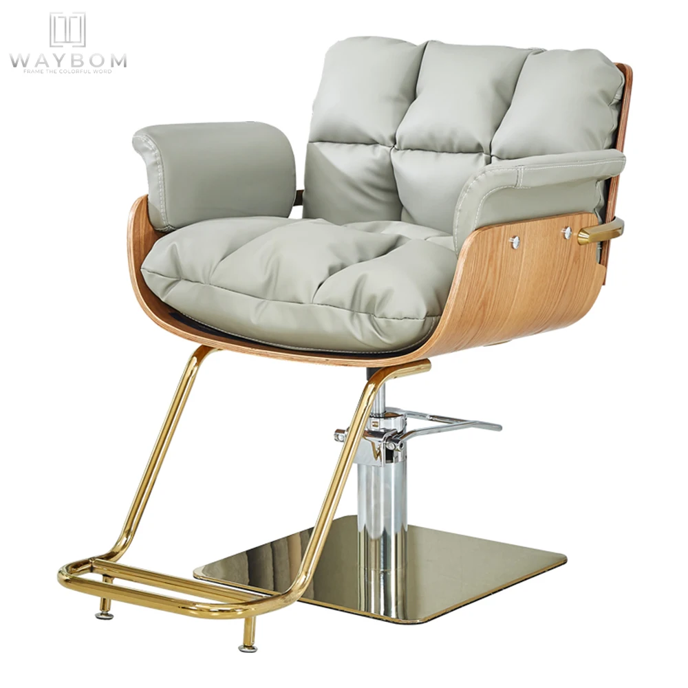 White Styling Chair Salon Furniture Wholesale Beauty Salon  Net Red With Lamp Barber Mirror