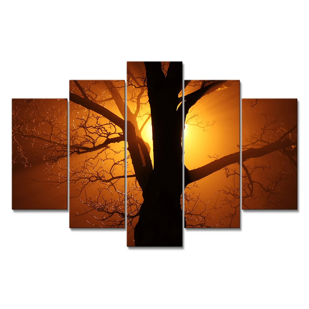 Multi panel Custom tableau decorative Wall Art Large tree Painting on Canvas