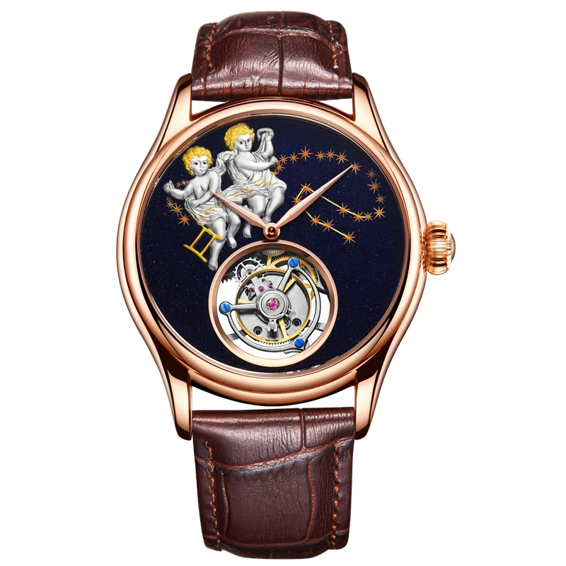 GUANQIN 2020 реальные Tourbillon Механическая рука Ветер мужские часы лучший бренд класса люкс с принтом «близнецы» Часы золотистые сапфир Relogio