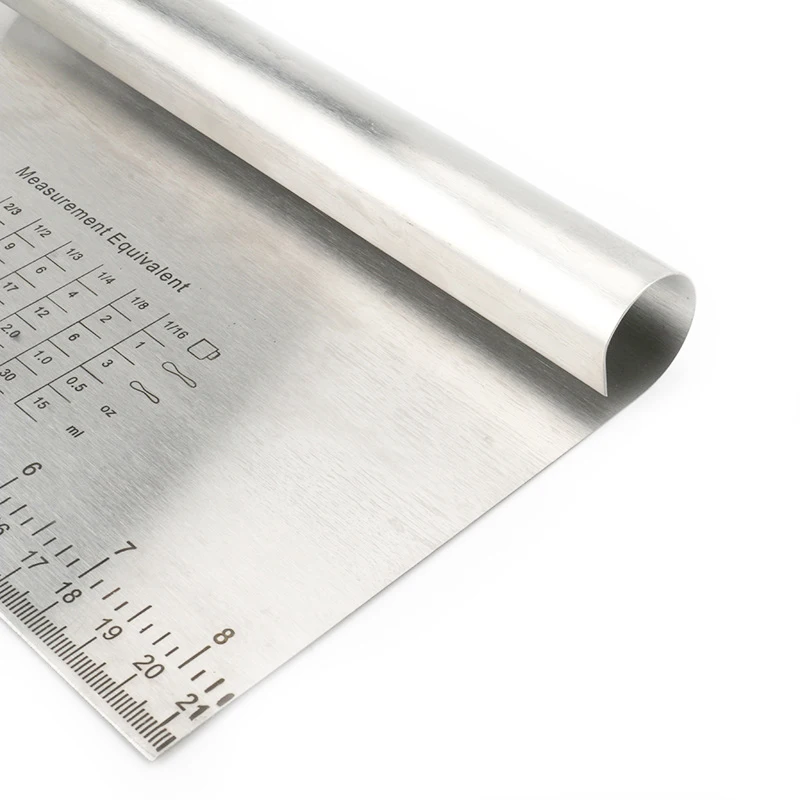 6' 8' 9' 10' 12' Dough Bench Scraper with Measuring Scale for Cake Pizza Cutter - Pastry Bread Separator Scale Knife