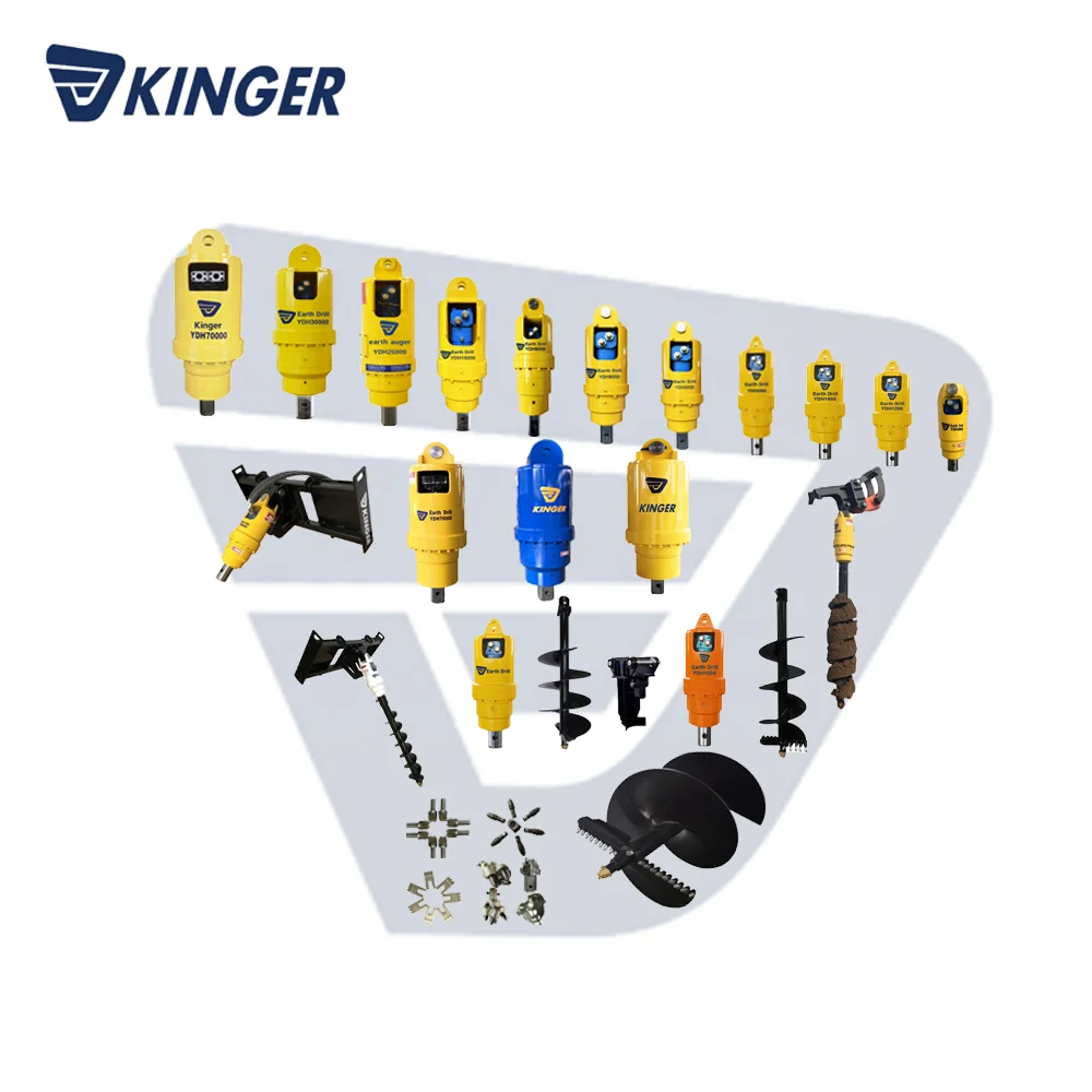 KINGER hydraulic auger drive excavator earth auger drilling machine good quality