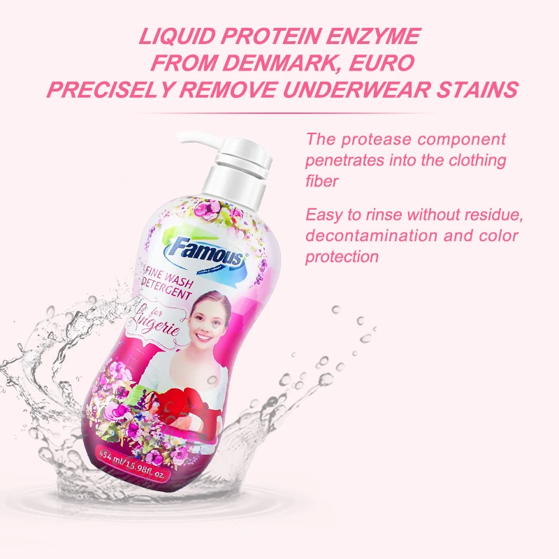 OEM Factory Price Wholesale Biodegradable Detergent Laundry Liquid for Women Underwear Cleaner Fresh Scent Apparel