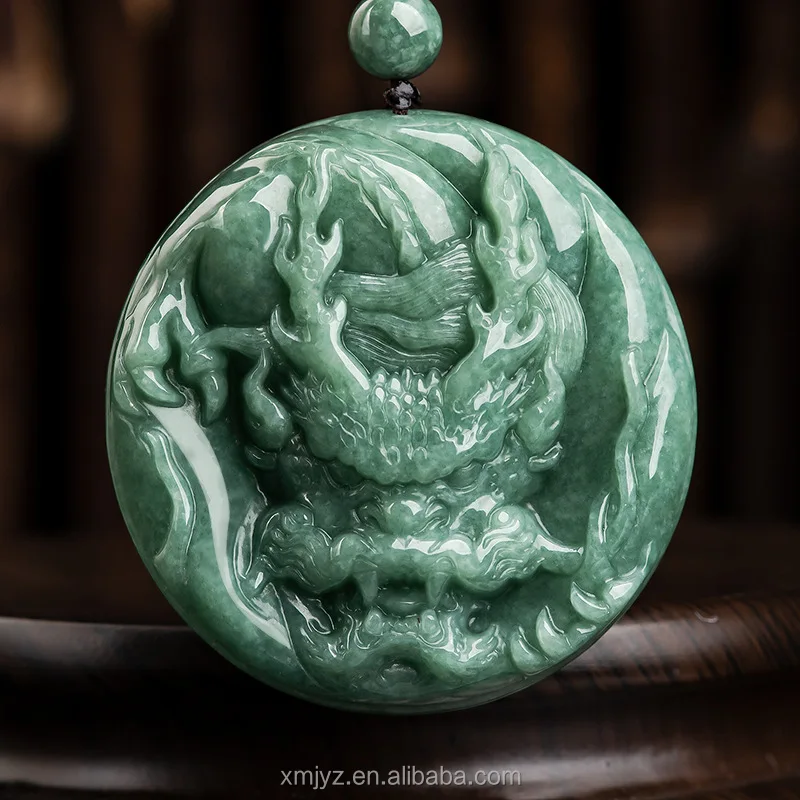 Certified Grade A Natural Jadeite Domineering Dragon King Zodiac Dragon Ice Jade Pendantmen And Women  Jade Wholesale