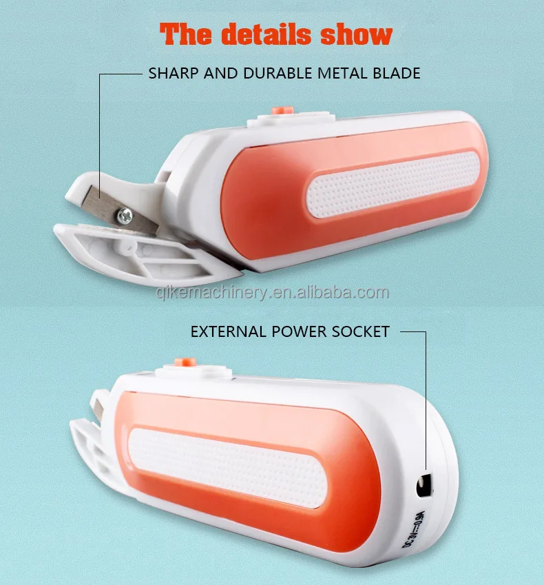 QK-102 cheap price handheld  fabric cutting scissors electric scissors with batteries for fabric cutting machine