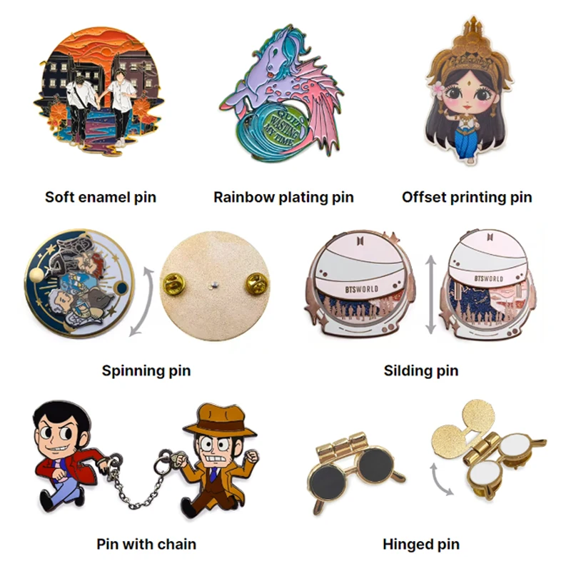 Good Price Hard Soft Custom Material Square Rectangle Circle Custom Chinese Panda Pin Badges