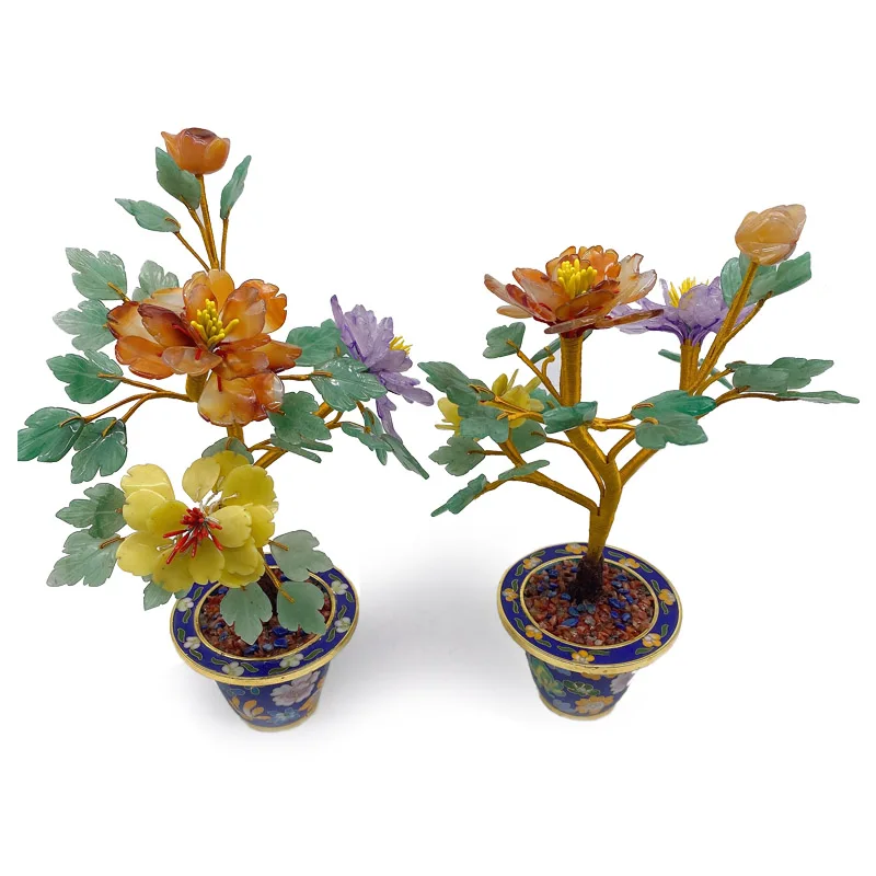 Seven Chakra Gem Tree Crystal Tree Wholesale Chakra Gem Jade Flower Tree Home Decoration