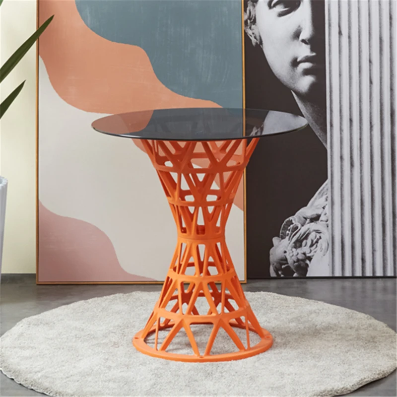 
Free sample home Furniture wholesale modern round top glass dining room table with pp legs 