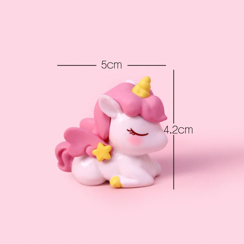 Soododo New Selling Lovely Unicorn Doll Decorations Wholesale Cartoon Model Desktop Cake Decoration Ornaments