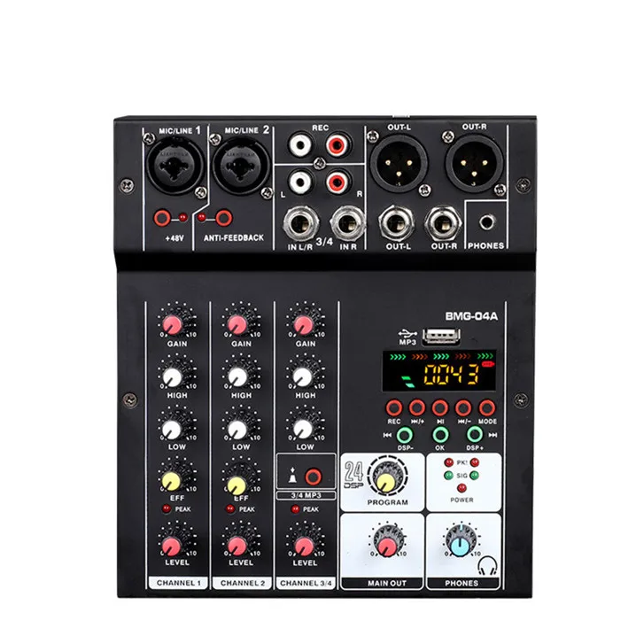BMG Mini Music DJ Mixer DJ Professional for Computer Recording, Bands, Events