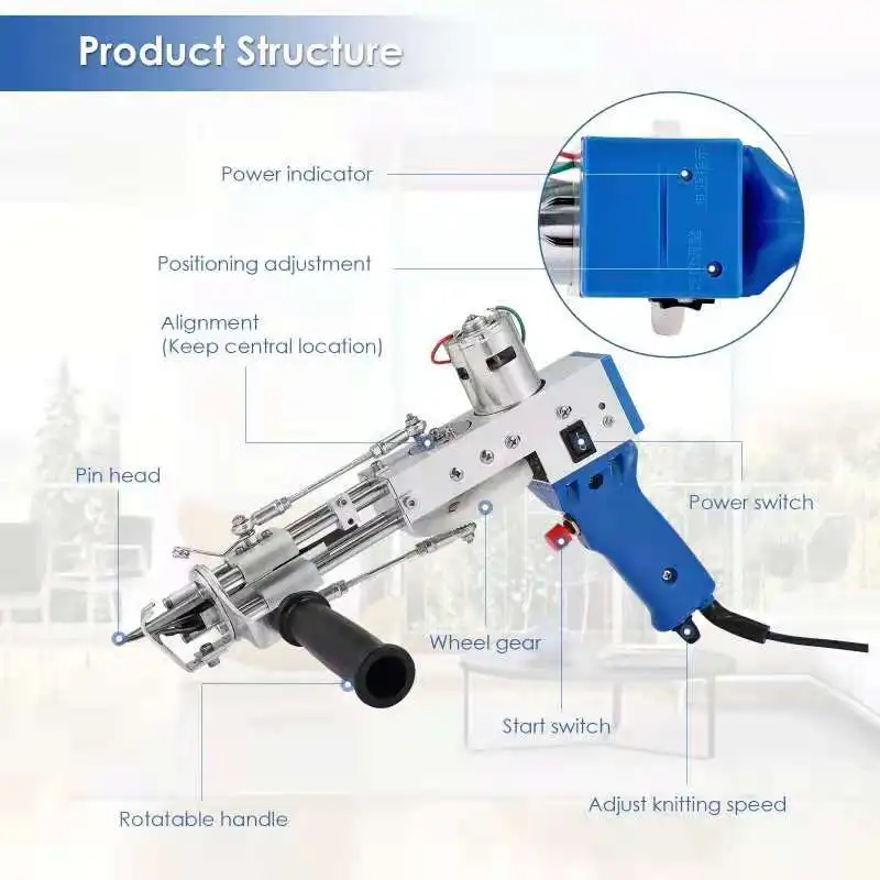 High Speed and Stable tufting Gun for Making DIY Rug Cut and Loop Pile Factory Price Hand Tufting Gun