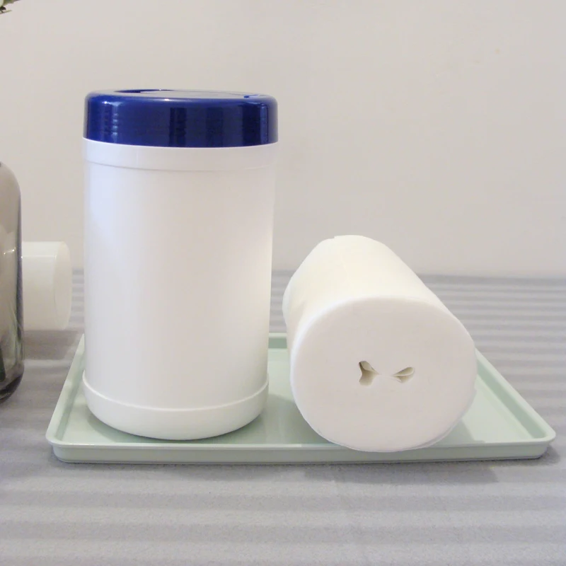 canister cellulose cleaning wipes High quality Nonwoven spunlace disposable barrel dry towel rolls