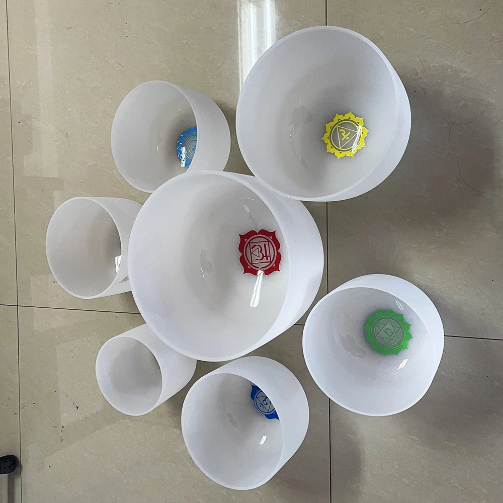 SIHE manufacture  White Quartz Crystal Singing Bowl Sound Healing And Medit Singing Bowl Set