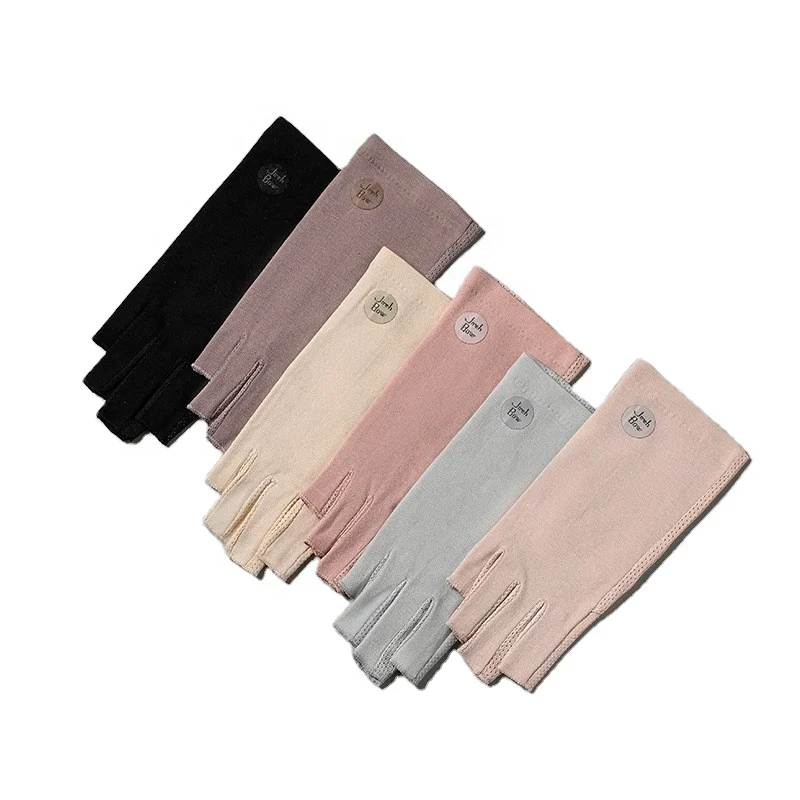 Open Finger Women Thin Touch Screen Riding Driving Outdoor UV Protection Sunscreen Gloves