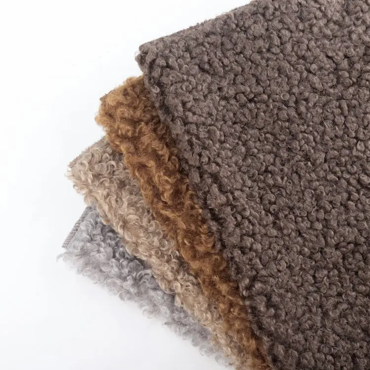 Run&Fun 100% Polyester High quality Fabric sherpa fleece Upholstery boucle Sofa Fabric
