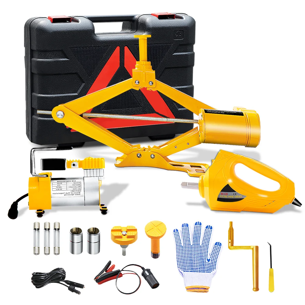 Портативный Электрический гидравлический домкрат для автомобиля, 12 В постоянного тока, 100 Вт 3 в 1, 3-тонный Автомобильный домкрат, подъемный набор, комплект для автоматического ремонта автомобиля
