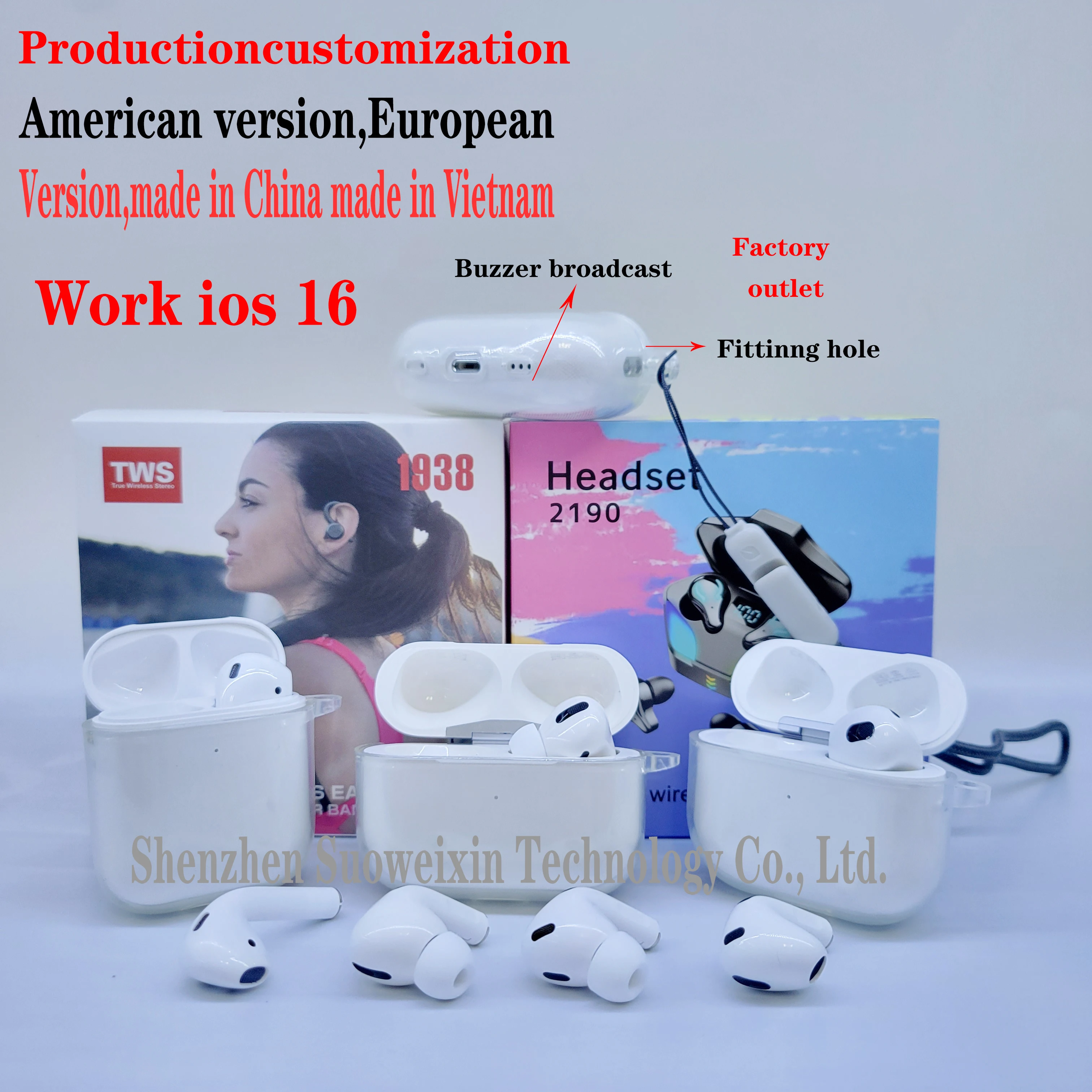 US&EU Stock ANC Air Gen 2 3 2nd 3rd Generation Airoha 1562a Pro 2 TWS Wireless Headphone Earphone Case cover