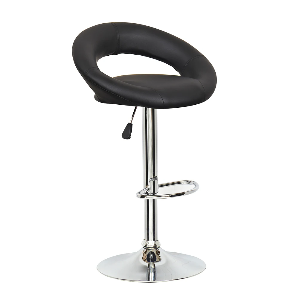 
HOT SELL PU Leather Modern Height Adjustable Swivel Kitchen Breakfast Stools Leather Bar Chair 