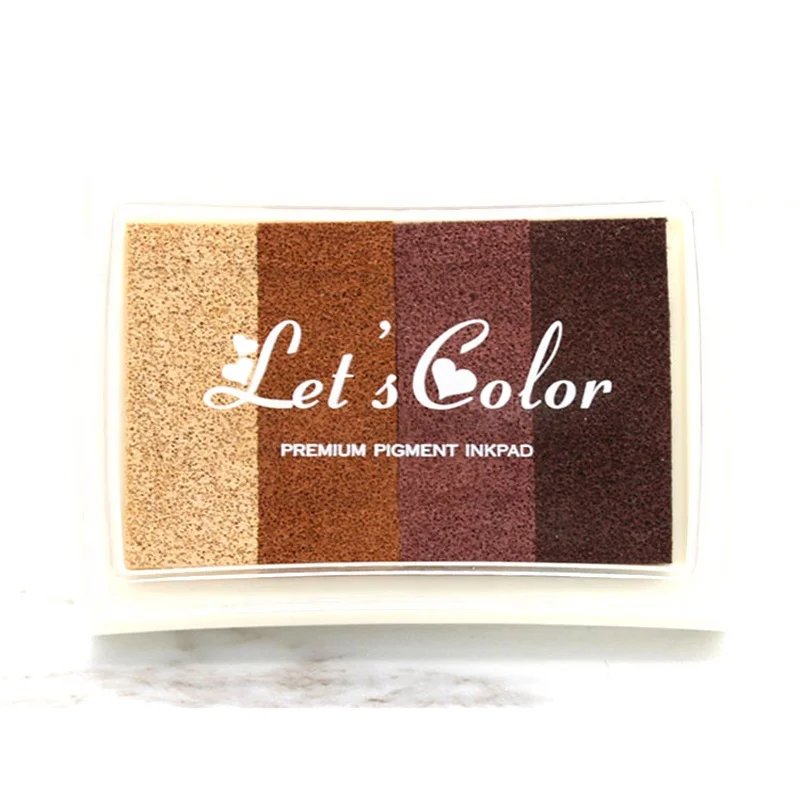 4 Colors gradient ink pad fingerprint stamp pad  colorful DIY student decoration ink pad