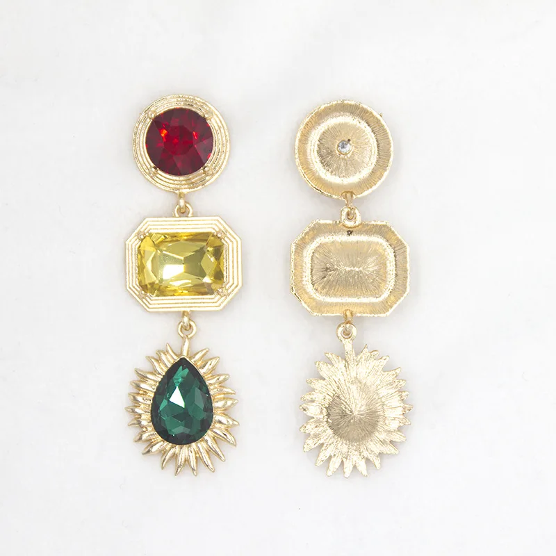 Mixed Charm Color Resin Earrings Bohemia Alloy Gold Plated Jewelry Pendant Women Girl
