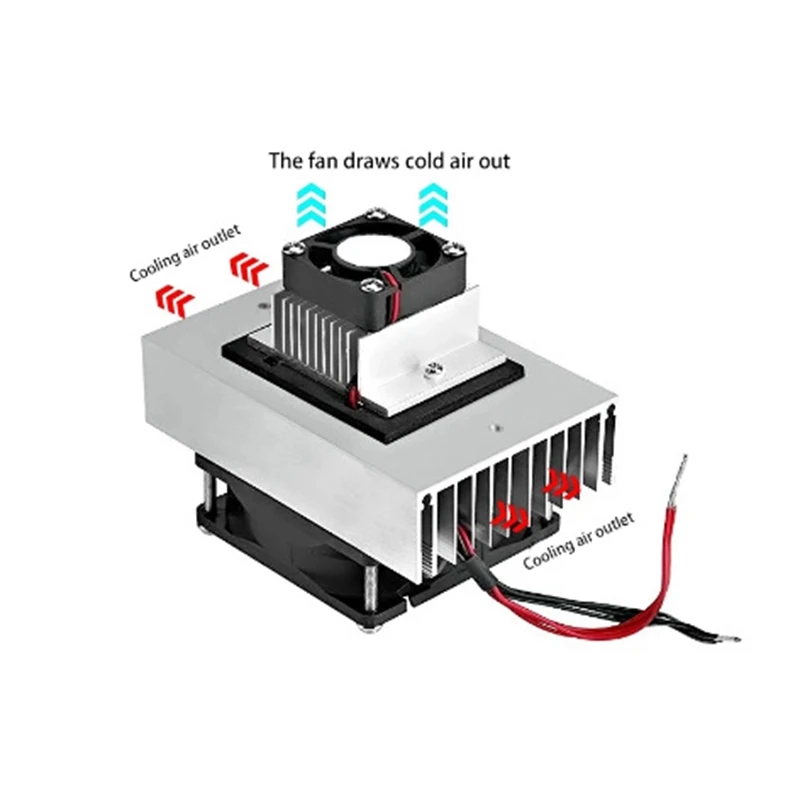 72W Thermoelectric Peltier Refrigeration Semiconductor Cooling System Kit Fan Cooler DIY Kit  DC 12V