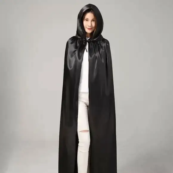 Черная, красная, фиолетовая накидка с капюшоном с ведьмой, плащ для Хэллоуина