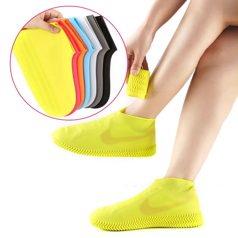 1Pair Waterproof motorcycle shoe cover Protector Reusable Non-Slip Rain Boots Sneakers Protector Silicone cycling shoe covers
